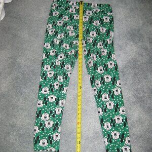 Share LulaRoe Tall & Curvy Green White Polka Dot Minnie Mouse Womens Leggings 32